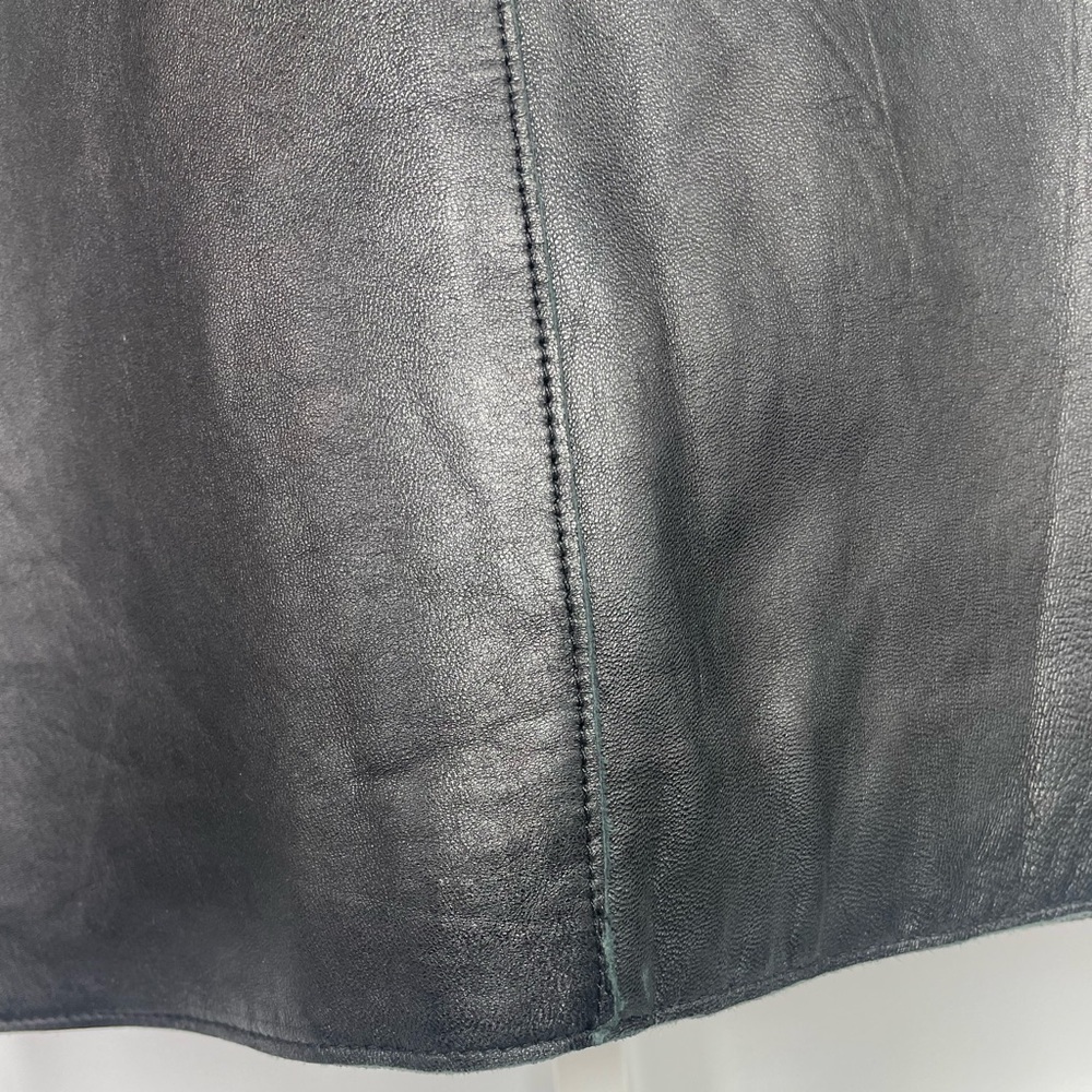 Isaac Mizrahi for Target Genuine Leather Skirt 10 Black Pencil Knee Length - Picture 2 of 10